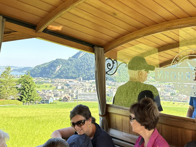 The funicular ride to the CabriO cable car