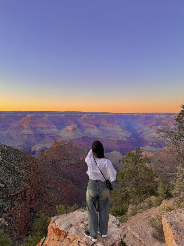 눈앞에 펼쳐진 해지기 직전의 “grand canyon”의 모습