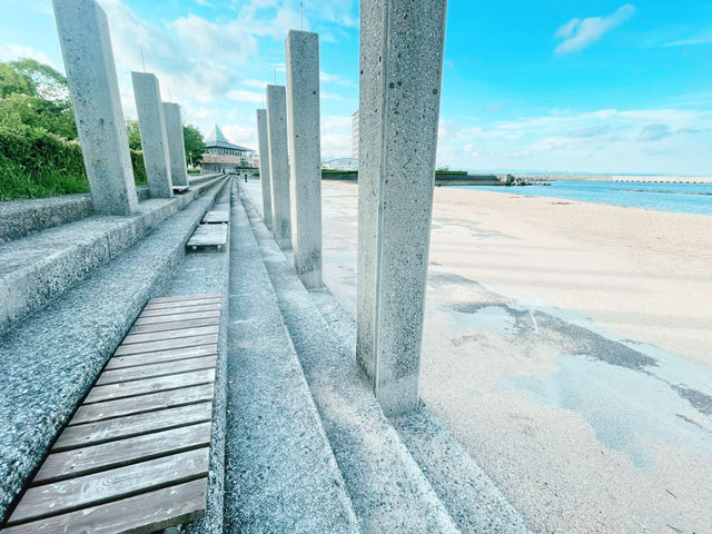 九州祕境夕陽海灘｜別府市內溫柔片刻 🏖️北濱海灘