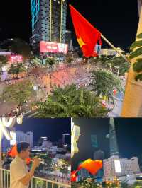 在胡志明咖啡公寓露台上，吹着微風