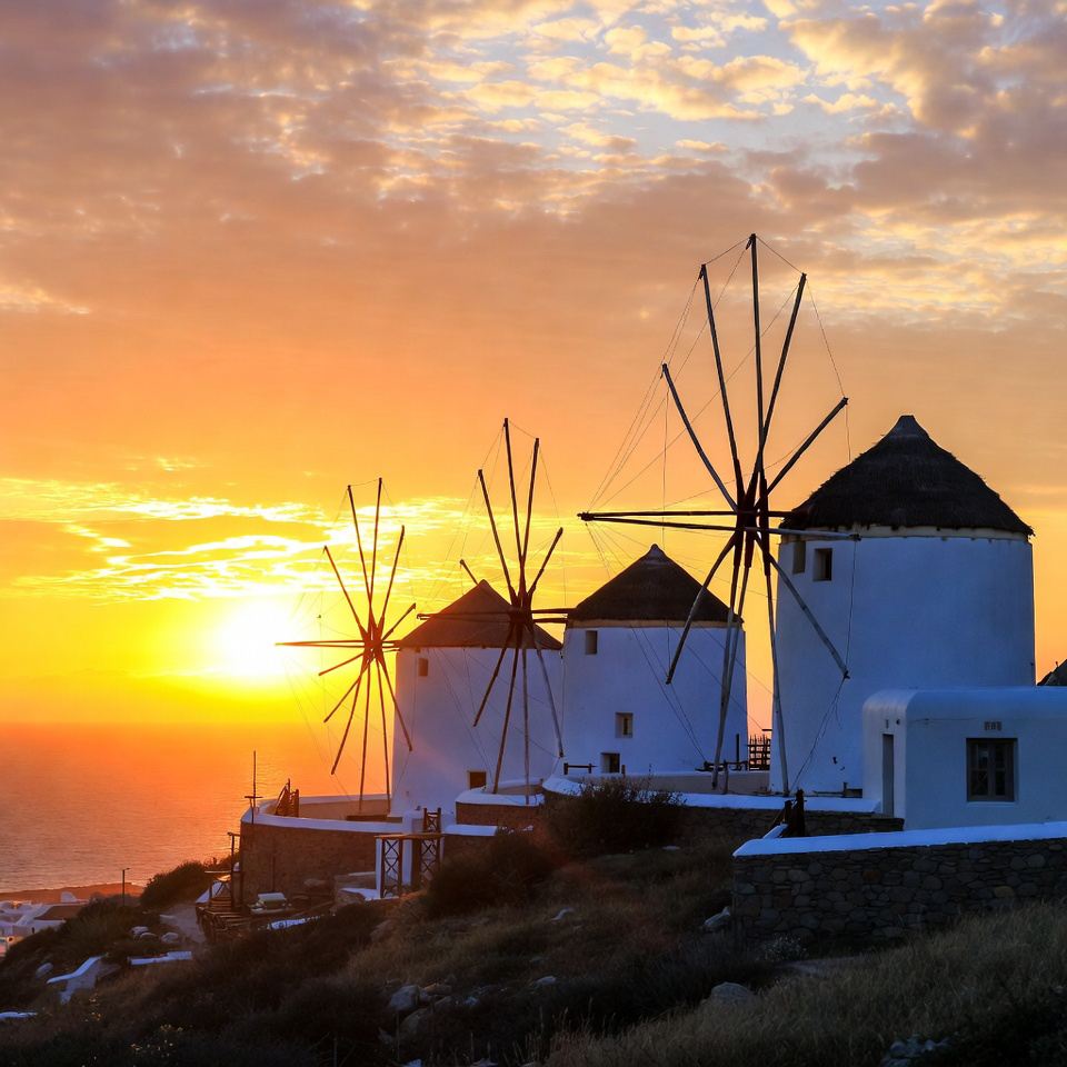 Watching the Sun Sink Beside Mykonos' Famous Windmills | Trip.com