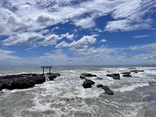 Stunning Ocean Views at the Maritime Torii of Oarai Isosaki Shrine, Ibaraki.
