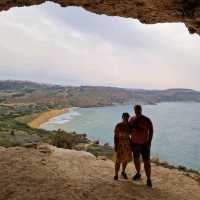 Serenity of Ramla Bay from the Hidden Cave 🌊🏝️