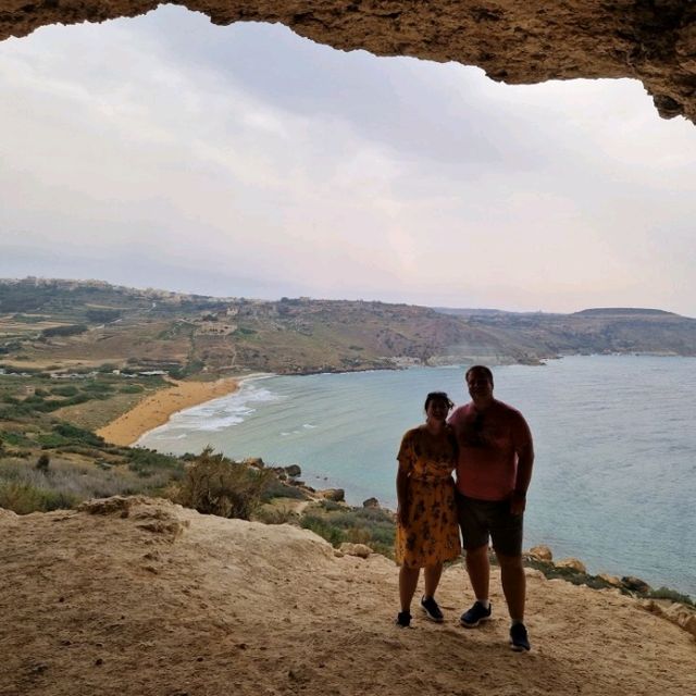 Serenity of Ramla Bay from the Hidden Cave 🌊🏝️