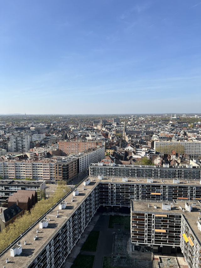 俯瞰里爾：中世紀鐘樓上的城市風景