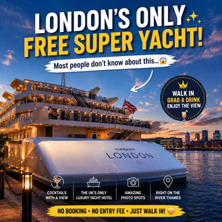 🛥️ London’s FREE Luxury Yacht That Almost Nobody Knows About 🇬🇧✨