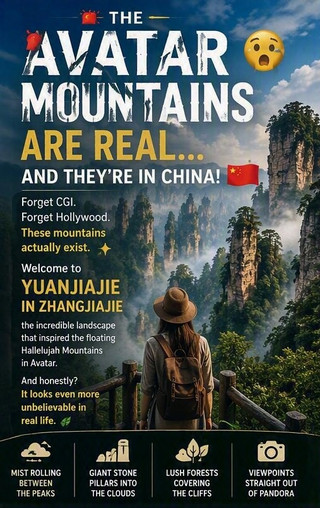 🚨《阿凡達》裡的山脈真的存在……而且就在中國！ 🤯+ 連結如下