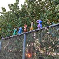 Fun walk with life-size dinosaurs