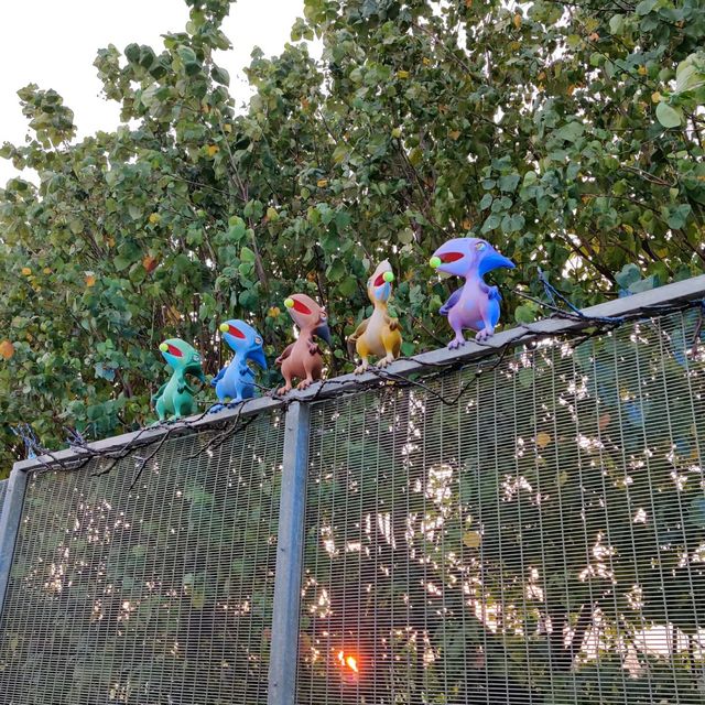 Fun walk with life-size dinosaurs