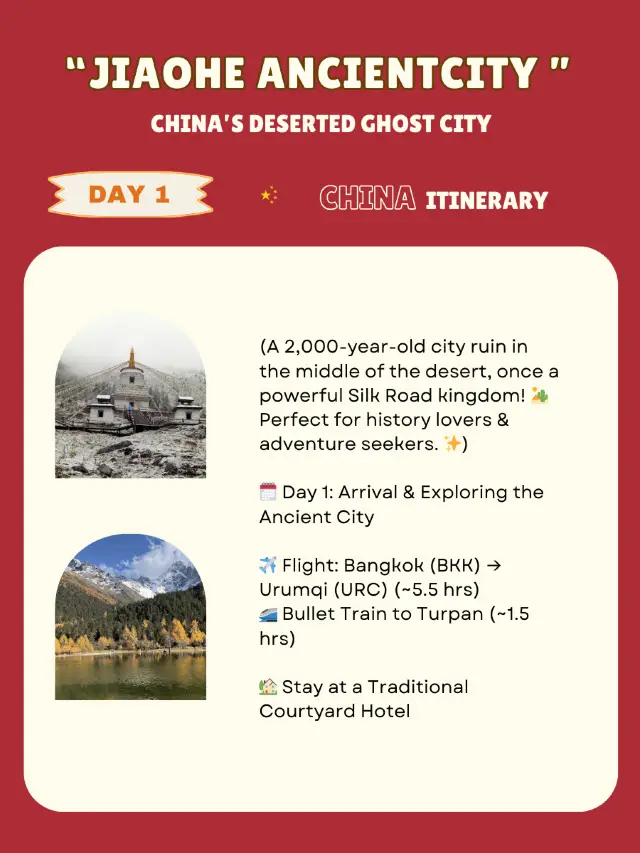 Jiaohe Ancient City: itinerary 