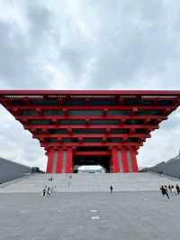 its eye-catching red exterior making it a popular spot for photos