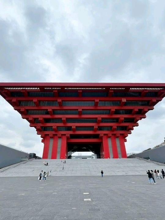 its eye-catching red exterior making it a popular spot for photos
