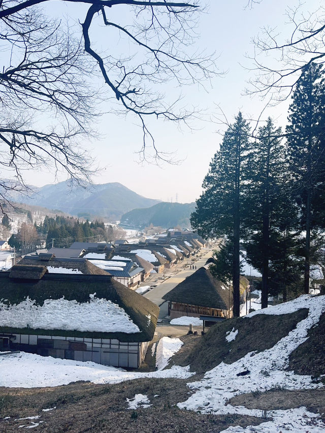 Nice views in Ouchijuku with a little snow