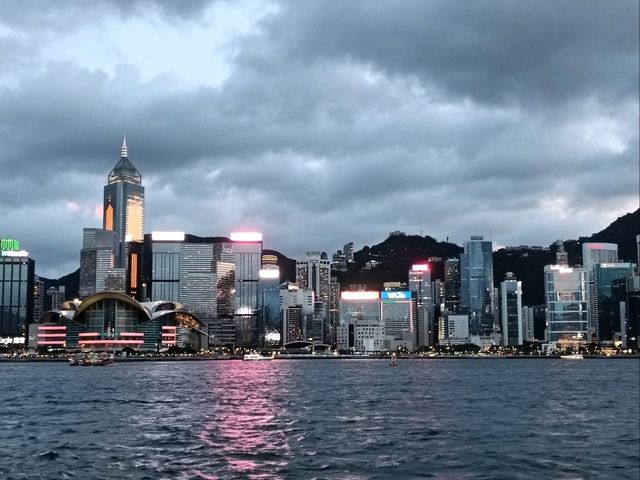 Harbour lights and city nights: Victoria Harbour view