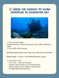 📝 Under the Surface: My Scuba Adventure in Clearwater Bay
