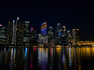 City lights of Singapore
