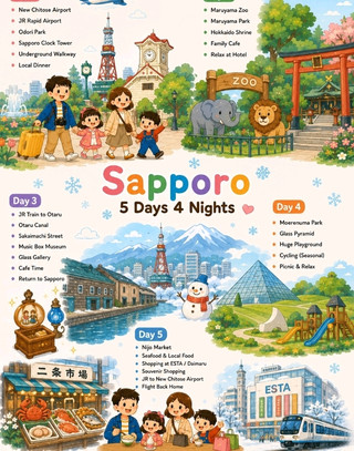 札幌5天4晚旅行計畫（慢活）