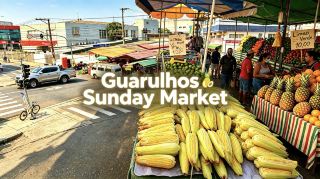 🛍️ ตลาดเช้าวันอาทิตย์ — กูอารูลโฮส เซาเปาโล 🇧🇷