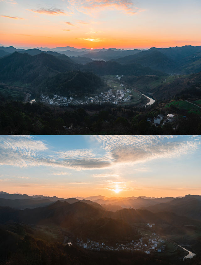 皖南版千里江山圖，飄在雲端的古村