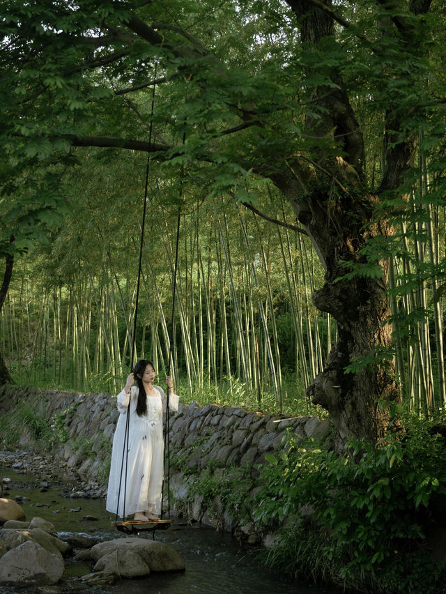畫船聽雨眠｜安吉也有紹興同款秋千竹筏