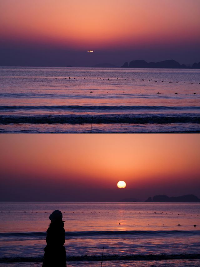 浪漫的具象化陪你一起看海上日出