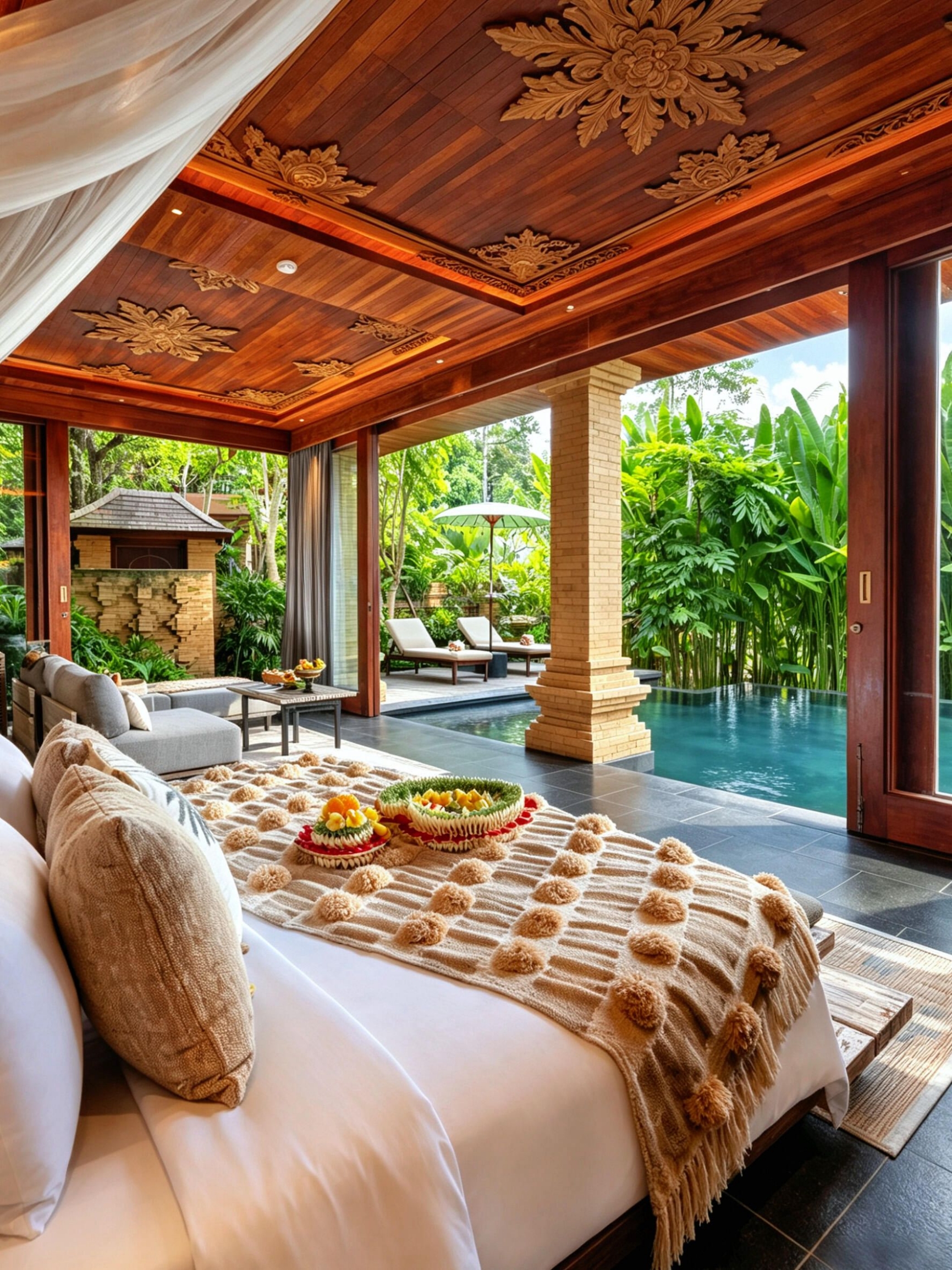 Tersembunyi jauh di dalam Sawah Tekolarang, ini mungkin pengalaman resor paling berharga di area Ubud.
Jika Anda ingin melarikan diri ke hutan hujan di Bali dan sekadar bersantai,
saya merekomendasikan tempat ini: Dreamcore Hotel, dengan hutan, kolam renang, dan spa sangkar burungnya.
Bangun di kamar Anda di pagi hari,
dan lihat lapisan demi lapisan hijau dari hutan Ubud di luar jendela Anda.
Duduk di tepi kolam renang,
air berwarna biru kehijauan memantulkan siluet tanaman tropis,
sawah-sawah muncul dan menghilang dalam kabut pagi,
angin sepoi-sepoi berhembus melalui dedaunan palem,
dan satu-satunya suara adalah kicauan burung dan suara aliran sungai—seperti mimpi yang tak ingin Anda bangun.
Yang selalu saya dambakan adalah
tempat yang memadukan alam, ruang, dan ketenangan dengan sempurna,
dan tempat ini hampir mencapai semuanya.
🌿 Hotel itu sendiri seperti sebuah karya seni yang ditelan oleh hutan.
Kolam renang menghadap langsung ke hutan Ubud; berendam di air sambil memandang hutan hujan,
setiap tarikan napas dipenuhi dengan aroma rumput dan pepohonan.
Spa adalah jantung dari tempat ini—kereta gantung seperti sangkar burung dengan lembut melintasi puncak pepohonan, menuju ruang perawatan yang bertengger di atas pohon. Perawatan tubuh dan wajah dilakukan di tengah kicauan burung, sehingga tidak berlebihan untuk menyebutnya "pengalaman spa terbaik yang pernah saya alami."
🛏️ Di kamar-kamar, bak mandi dan kolam renang pribadi juga menghadap ke hutan. Berendam di bak mandi sambil mendengarkan kicauan serangga, atau berbaring di tepi kolam renang sambil menyaksikan awan melayang di atas kepala.
Dengan 31 kamar, ketenangannya begitu terasa sehingga Anda hanya dapat mendengar suara alam.
Stafnya benar-benar ramah, mengatur semuanya untuk Anda seperti teman lama.
🍽️ Santapannya juga sama menakjubkannya. Sarapan dimasak sesuai pesanan, menggunakan bahan-bahan segar, dan setiap hidangan disajikan seperti sebuah karya seni. Bersantap di restoran sambil menikmati pemandangan hutan adalah pengalaman yang menyenangkan bagi lidah dan mata Anda.
📍Terletak di Tekolarang, sekitar 15 menit berkendara dari pusat kota Ubud, dan hanya 3 menit dari Teras Sawah Tekolarang, lokasi ini juga strategis untuk mengunjungi Pasar Ubud dan Istana Kerajaan. Hotel ini menawarkan keseimbangan sempurna antara ketenangan liburan dan akses transportasi yang mudah.