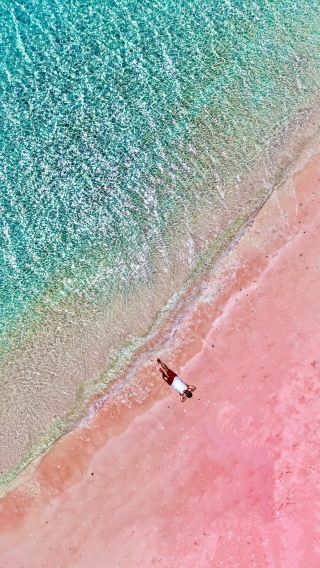 Pink Beach, Bali, Indonesia drone field test