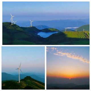 Sunrisescenes: Dongbai Mountain — Magical Windmill & Cloud Sea Sunrise Over Alpine Meadows
