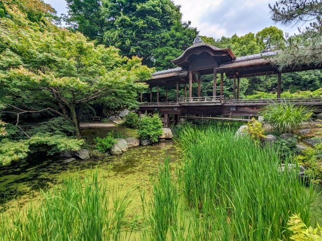 日本京都-能拍到京都塔小橋湖水倒影：涉成園