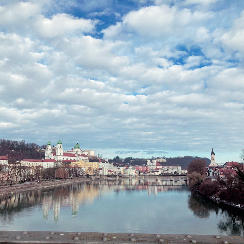 Passau, a city on the border between Germany and Austria