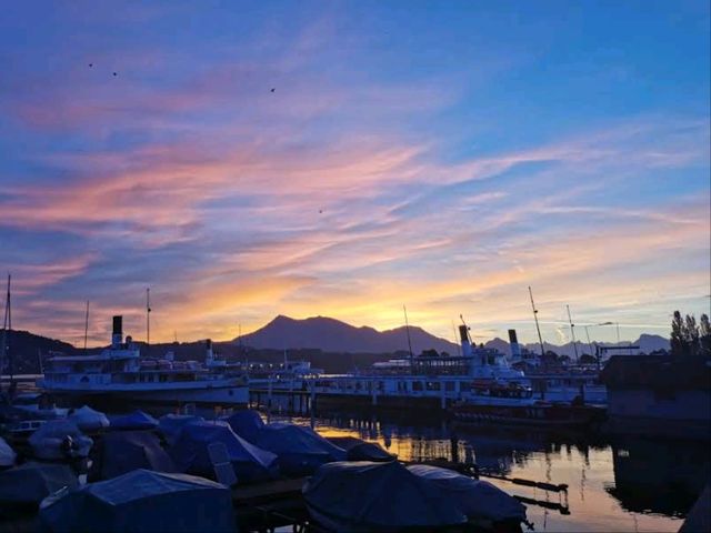 Daybreak's Radiance by Lake Lucerne
