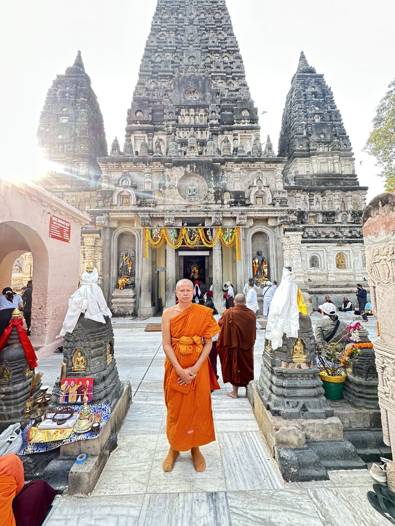 Bodhgaya
Bodhgaya is considered the most sacred and important place for Buddhists worldwide. It is a center of pilgrimage for devotees from all over the world, as well as tourists. Bodhgaya is the second most sacred site, the place where the Buddha attained enlightenment. Within the Bodhgaya area, there are numerous Buddhist temples, including those of Thailand. Bodhgaya is considered the "navel of the earth," the center of the world. The Aggañña Sutta states that Brahma from the Abhasara Brahma realm descended to eat the primordial earth in this area, marking the origin of humanity. Due to threats from war and the decline of Buddhism in India, Bodhgaya was abandoned and taken over by Hindus, who converted the Mahabodhi Temple into a Hindu temple. The occupation of Bodhgaya by Hindus began in 1590 CE when a Hindu ascetic named Gosena Gamandigir established a small hermitage near the Mahabodhi Temple. The 15th Mahant (Great Saint)
In 1874, King Mindon of Burma sent an envoy to India to request permission to restore the temple and arrange for its preservation. After receiving permission from the Mahants and the Indian government, restoration work began. The Indian government sent General Sir Alexander Cunningham and Dr. Rajendrala Mitra to oversee the restoration. Later, the Burmese delegation had to return, so the Indian government took over the entire restoration work, which was completed in 1884.
Then, in 1957, the Indian government, under the leadership of His Excellency Jawaharlal Nehru, the Prime Minister of India, celebrated Buddha Jayanti (Visakha Puja) by inviting Buddhist countries worldwide to build temples in the land of the Buddha. Thailand, under the leadership of Field Marshal Plaek Phibulsongkram, accepted the invitation and proceeded to build a temple called Wat Thai Bodh Gaya.
