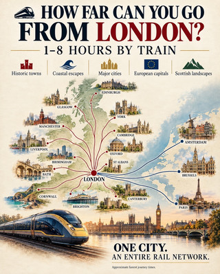 How Far Can You Go From London By Train? 🚆🌍