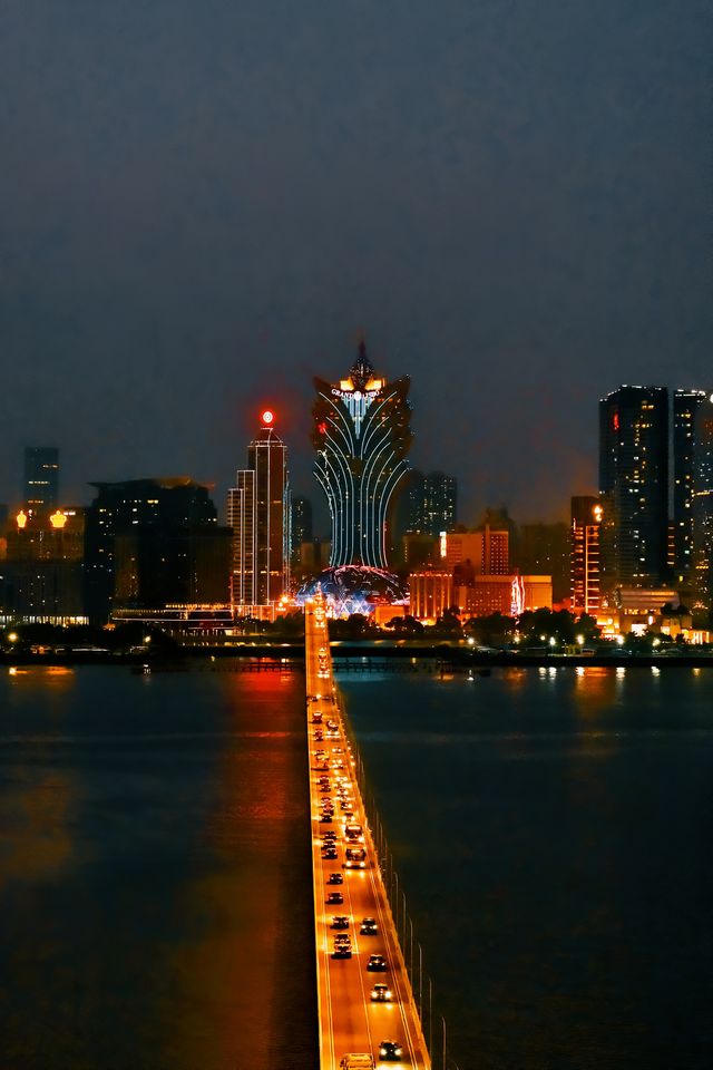 在澳門拍到了財富大道這個機位夜景絕了！