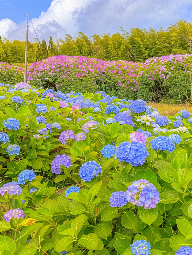 夏日微風中，西安繡球花海等你來擁抱