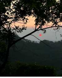 深圳最美落日下山徑在陽台山