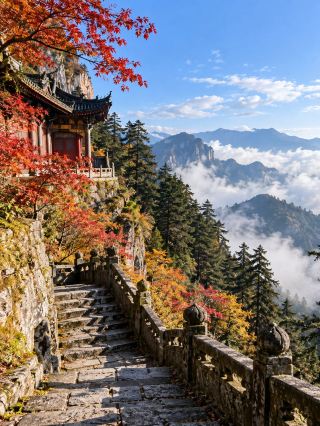 Temple photo spots on Mount Emei
