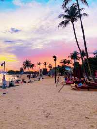 Siloso Beach with White Sand In Singapore