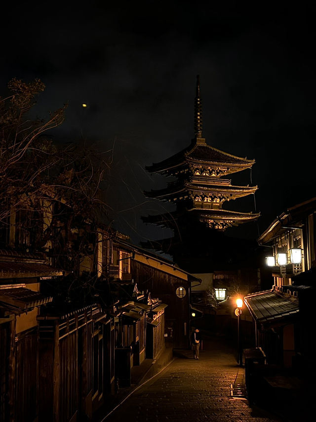 夜晚的清水寺遊記 沒有遊客的時光