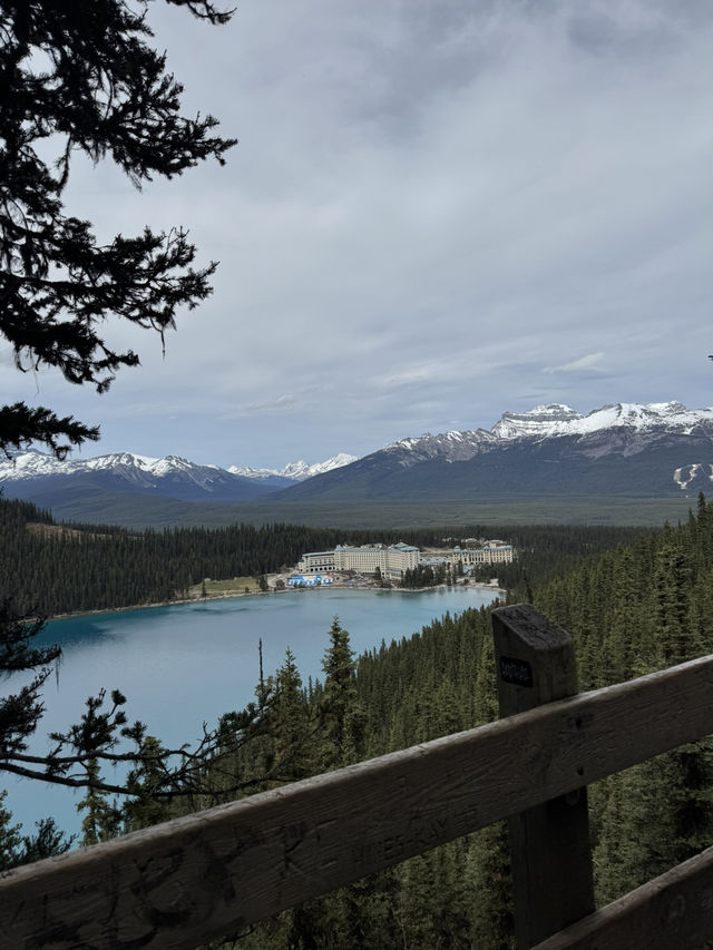 沿Lake Louis旁的700m短登山徑，到達飽覽整個Lake Louis的Fairview Lookout