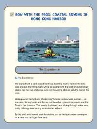📝 Row with the Pros: Coastal Rowing in Hong Kong Harbor