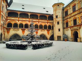 A Snow-Covered Castle in Tyrol