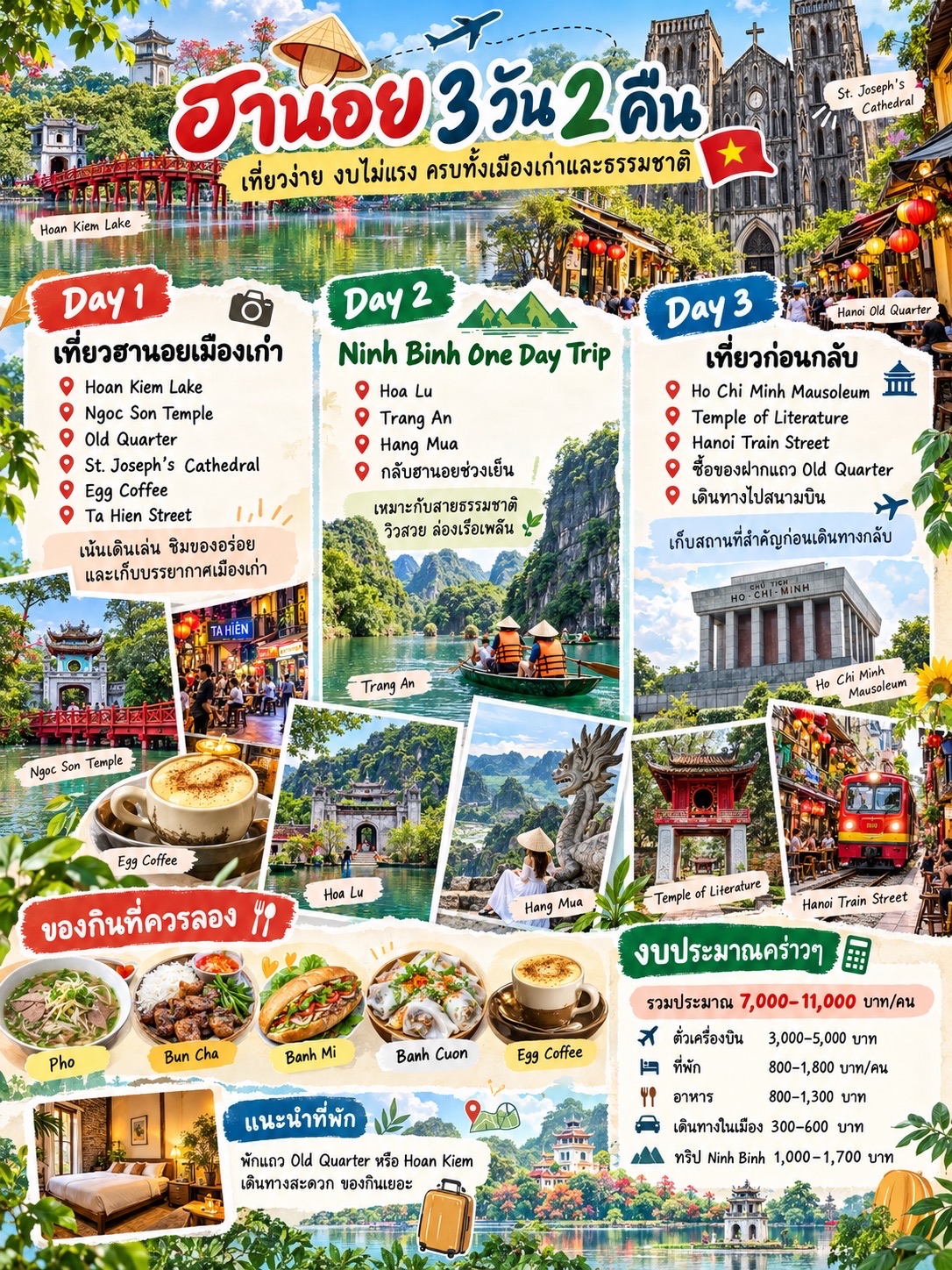 🇻🇳 ฮานอย 3 วัน 2 คืน เที่ยวง่าย งบไม่แรง