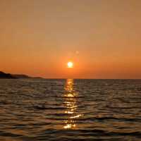妻と見たアドリア海の夕陽