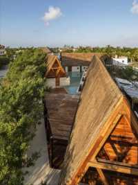 "A tranquil hotel floating on the water, where each room is an island."