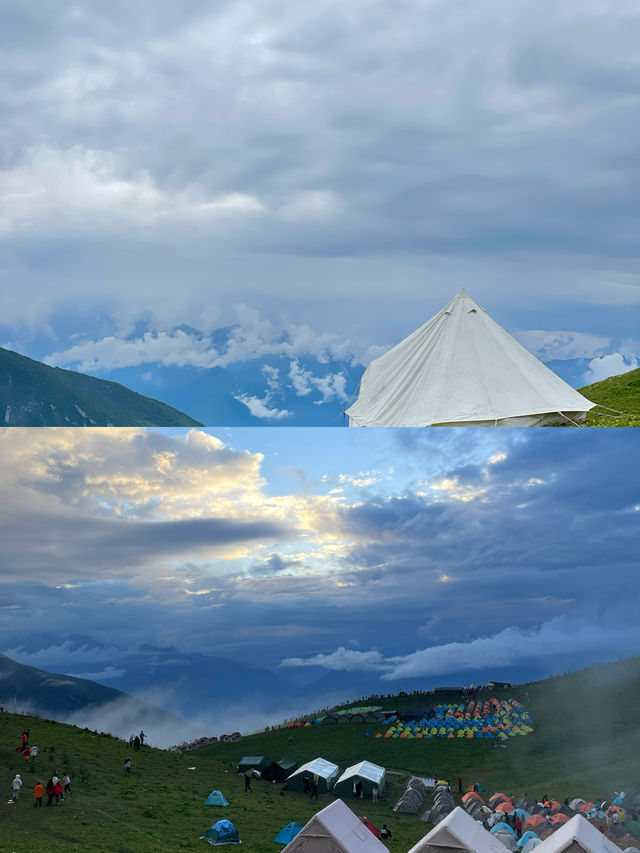 第一次爬了九頂山，沒想到晚上露營的這麼多！