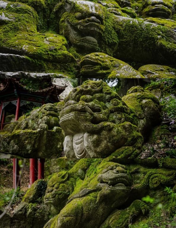 方興客棧旁的千狮林