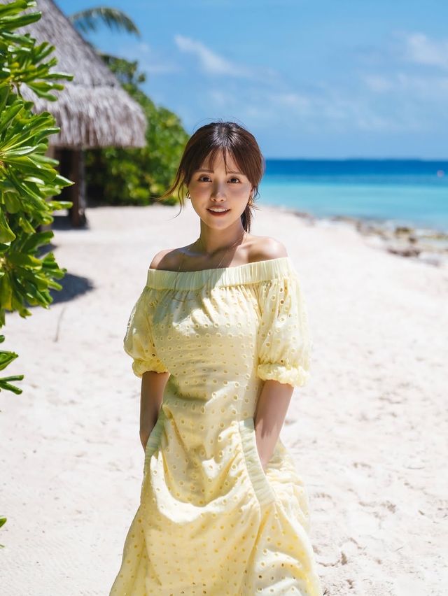馬爾代夫海邊度假穿搭氣球裙也太出片了！