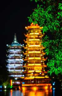 桂林金銀雙塔夜遊攻略