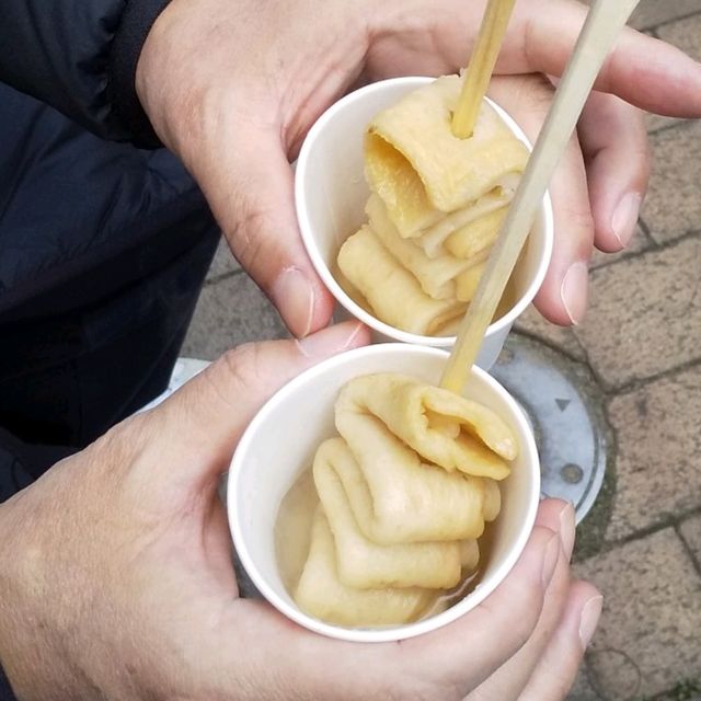 『ひろや』のオデン、キンパ、トッポキ、野菜チヂミ、